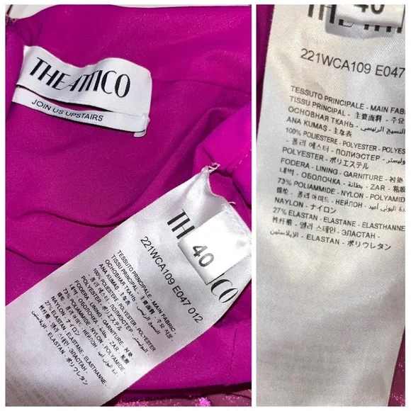 THE ATTICO Karen Mini Dress Pink Violet Lamé Cutout Cocktail US 4 IT 40 chain - Picture 15 of 16